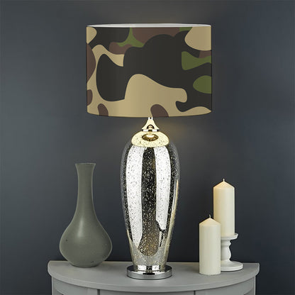 Army Green Camouflage Print Drum Lamp Shade