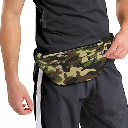 Army Green Camouflage Print Fanny Pack