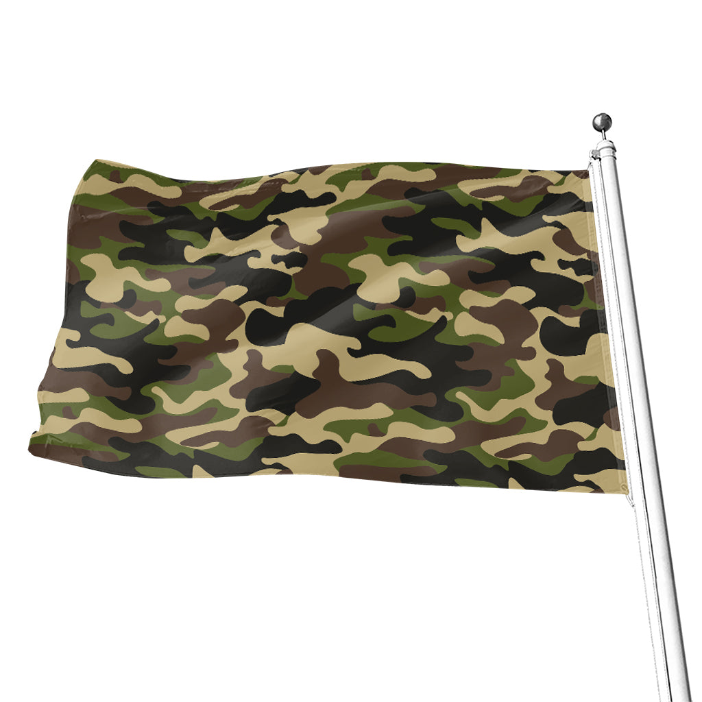 Army Green Camouflage Print Flag