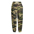 Army Green Camouflage Print Fleece Lined Knit Pants
