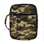 Army Green Camouflage Print Front Pocket Bible Bag