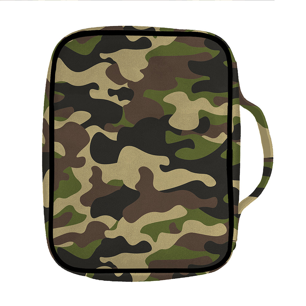 Army Green Camouflage Print Front Pocket Bible Bag