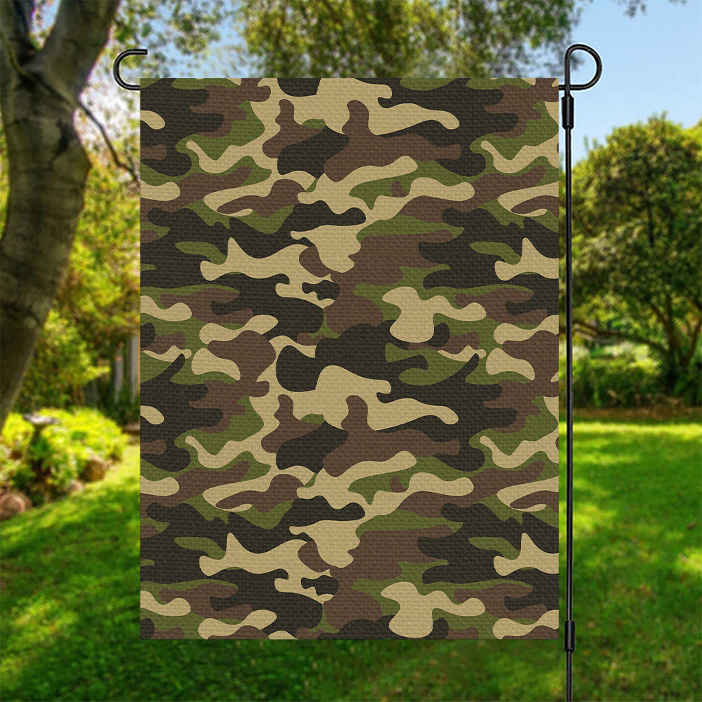 Army Green Camouflage Print Garden Flag