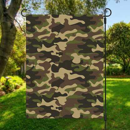 Army Green Camouflage Print Garden Flag