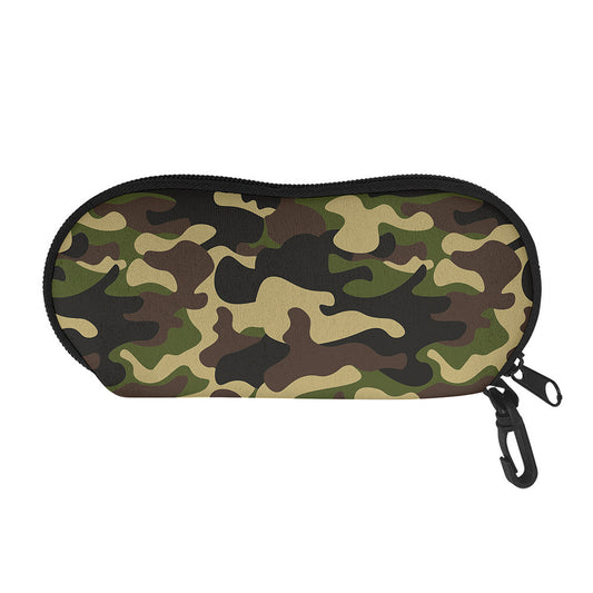 Army Green Camouflage Print Glasses Case