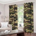 Army Green Camouflage Print Grommet Curtains