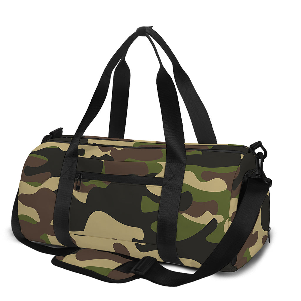 Army Green Camouflage Print Gym Bag