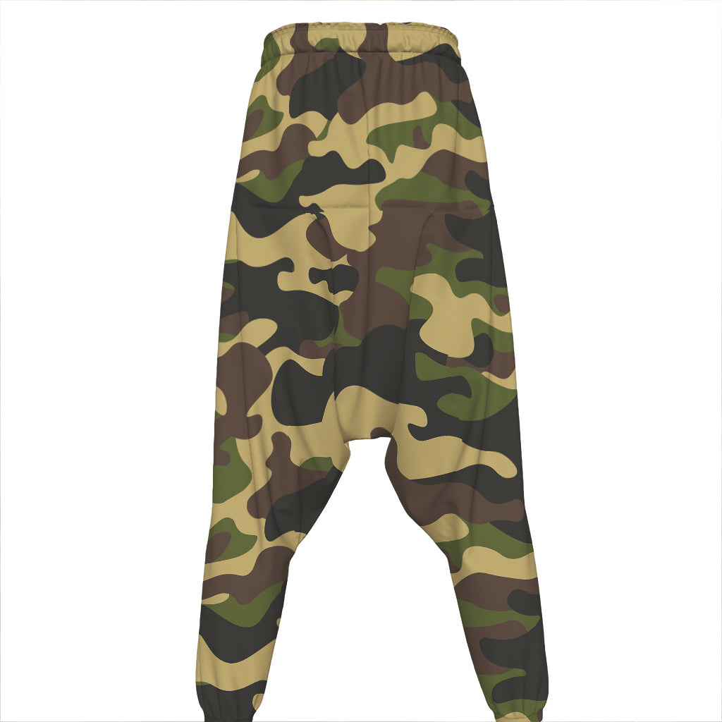 Army Green Camouflage Print Hammer Pants