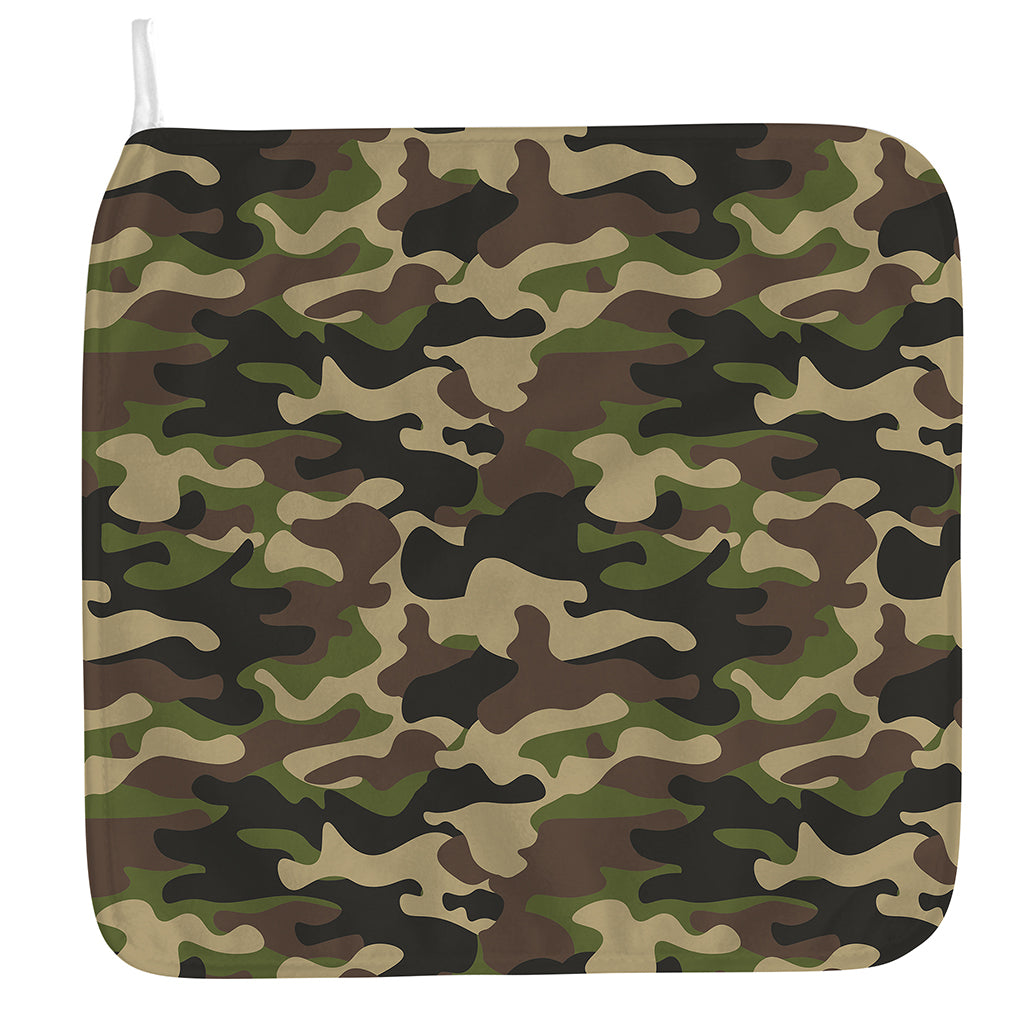 Army Green Camouflage Print Hand Towel