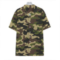 Army Green Camouflage Print Hawaiian Shirt