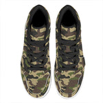 Army Green Camouflage Print High Top Leather Sneakers