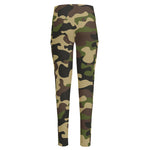 Army Green Camouflage Print High-Waisted Pocket Leggings