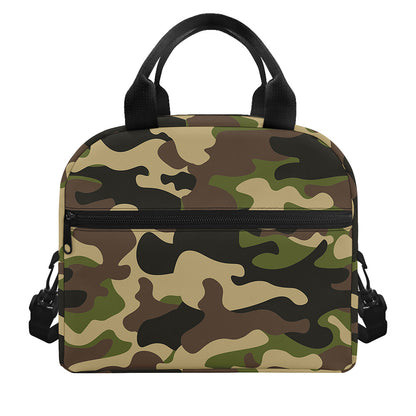 Army Green Camouflage Print Insulated Lunch Bag