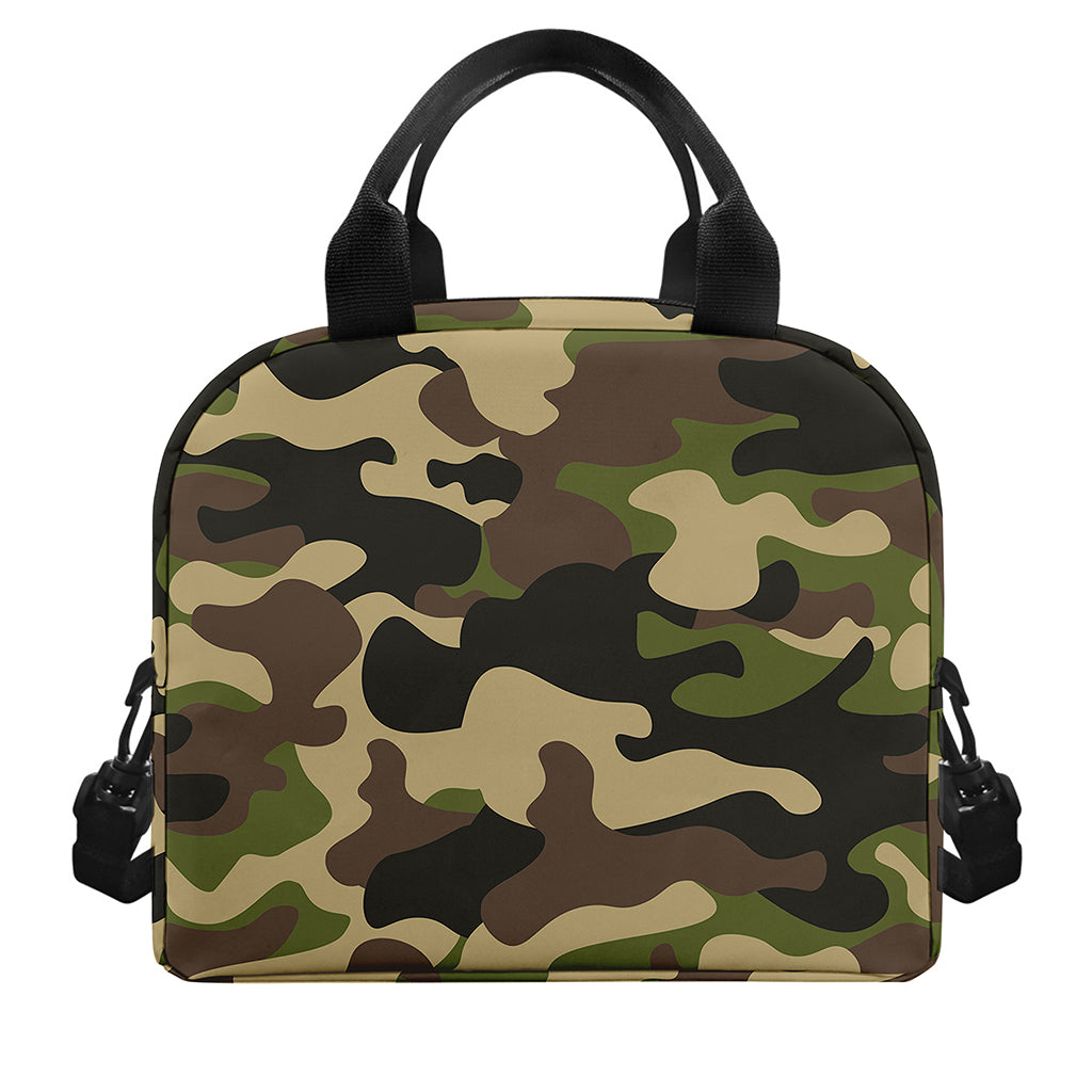 Army Green Camouflage Print Insulated Lunch Bag