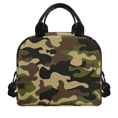 Army Green Camouflage Print Insulated Lunch Bag