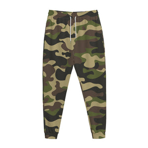 Army Green Camouflage Print Jogger Pants