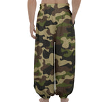 Army Green Camouflage Print Lantern Pants