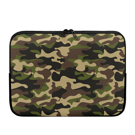 Army Green Camouflage Print Laptop Sleeve