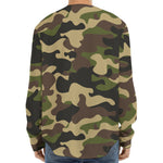 Army Green Camouflage Print Long Sleeve Baseball Jersey