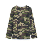 Army Green Camouflage Print Long Sleeve Short Coat