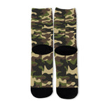 Army Green Camouflage Print Long Socks