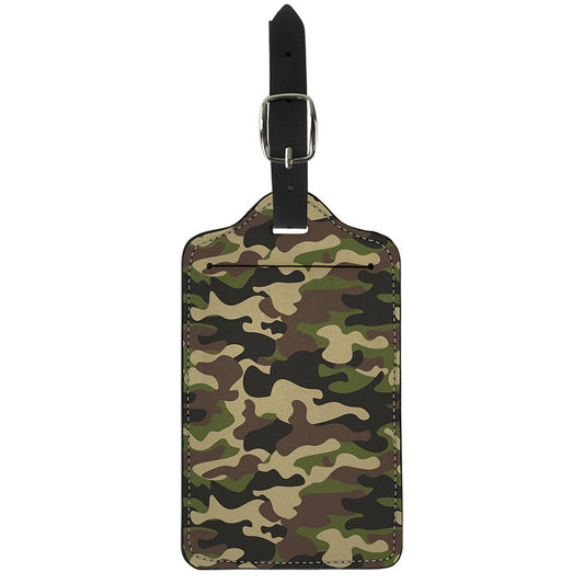 Army Green Camouflage Print Luggage Tag