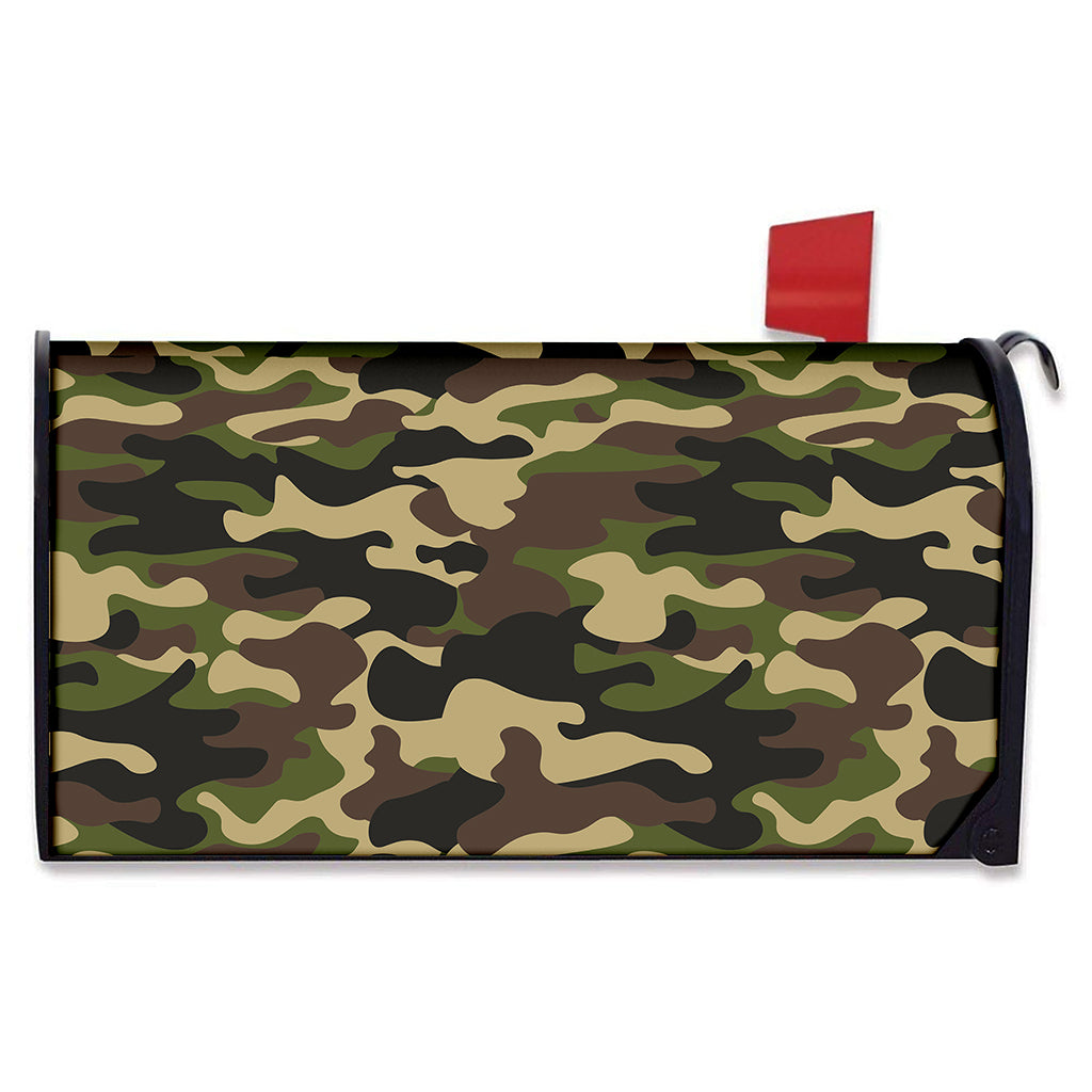 Army Green Camouflage Print Mailbox Cover