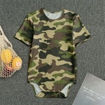 Army Green Camouflage Print Men's Bodysuit