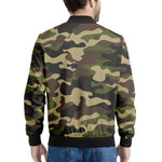 Army Green Camouflage Print Men's Bomber Jacket
