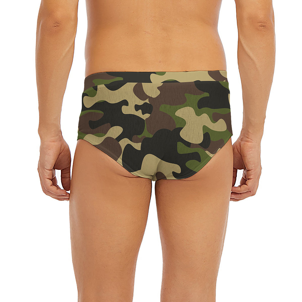 Army Green Camouflage Print Men's Briefs