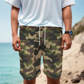 Army Green Camouflage Print Men's Cargo Shorts