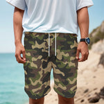 Army Green Camouflage Print Men's Cargo Shorts