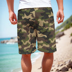 Army Green Camouflage Print Men's Cargo Shorts