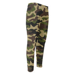 Army Green Camouflage Print Men's Compression Pants