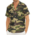 Army Green Camouflage Print Men's Deep V-Neck Shirt