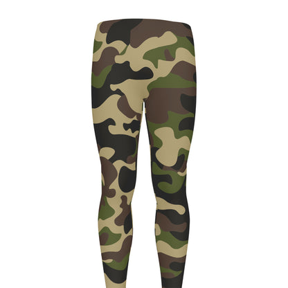 Army Green Camouflage Print Men's leggings