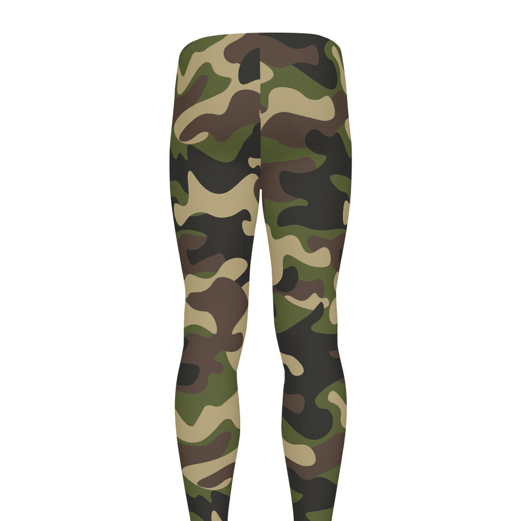 Army Green Camouflage Print Men's leggings