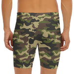 Army Green Camouflage Print Men's Long Boxer Briefs