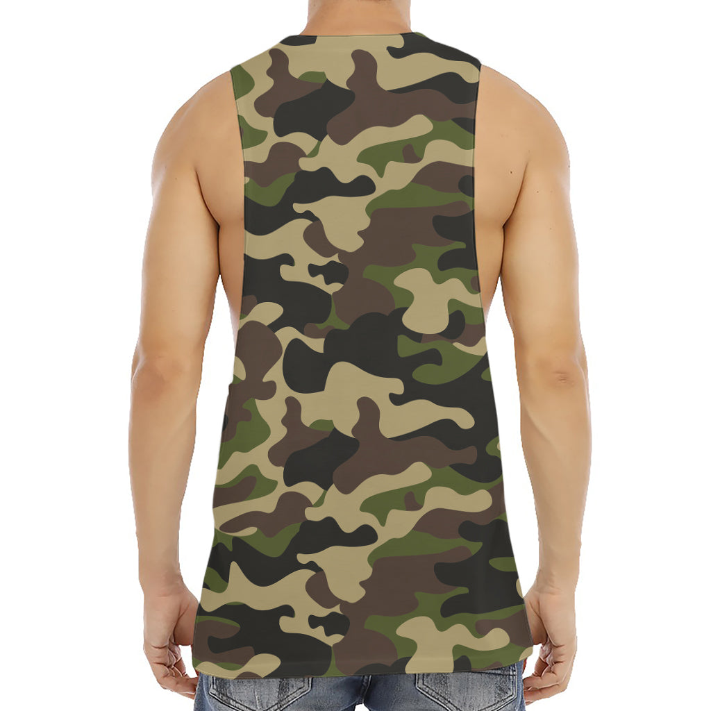 Army Green Camouflage Print Men's Muscle Tank Top
