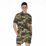 Army Green Camouflage Print Men's Rompers