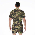 Army Green Camouflage Print Men's Rompers
