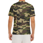 Army Green Camouflage Print Men's Short Sleeve Rash Guard
