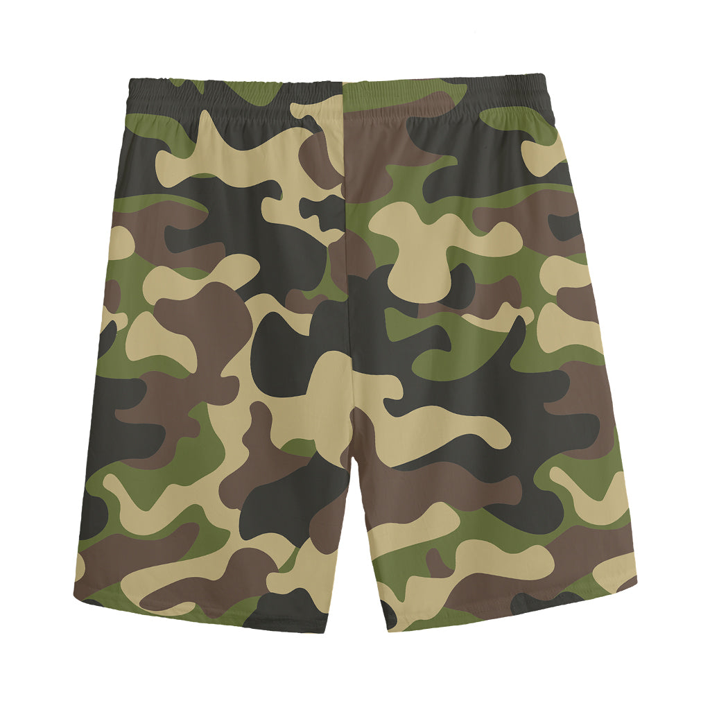 Army Green Camouflage Print Men's Sports Shorts