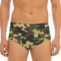 Army Green Camouflage Print Men's Triangle Swim Briefs