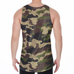 Army Green Camouflage Print Men's Velvet Tank Top