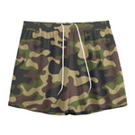 Army Green Camouflage Print Mesh Shorts