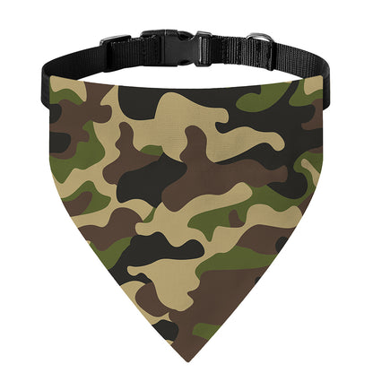 Army Green Camouflage Print Over The Collar Dog Bandana