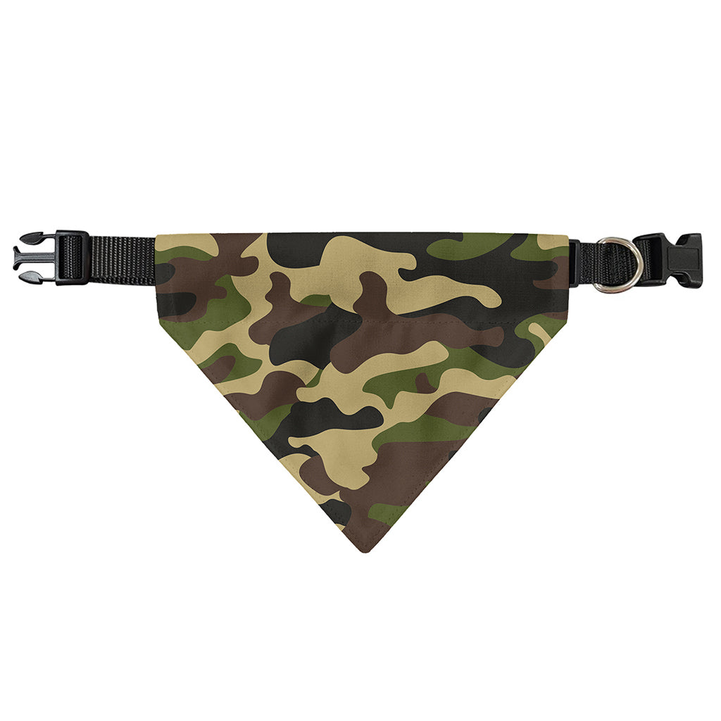 Army Green Camouflage Print Over The Collar Dog Bandana