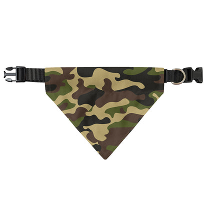 Army Green Camouflage Print Over The Collar Dog Bandana