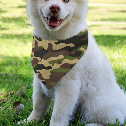 Army Green Camouflage Print Over The Collar Dog Bandana